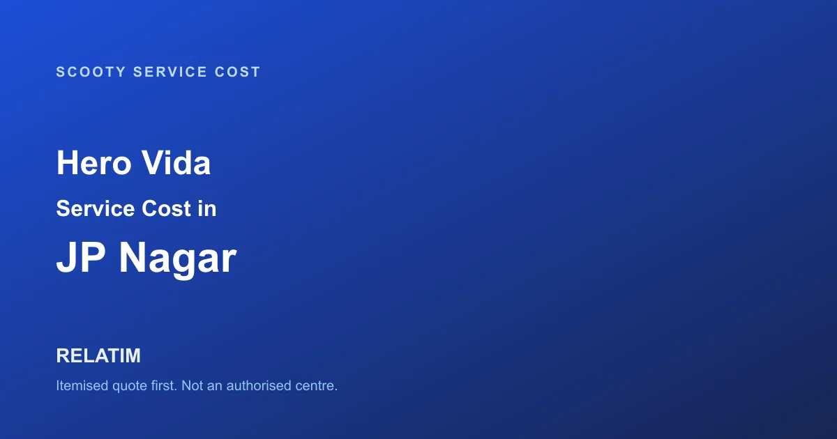Hero Vida Service Cost in JP Nagar, Bangalore